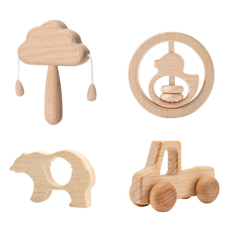 Natural Wooden Rattle Set (0–12 Months)