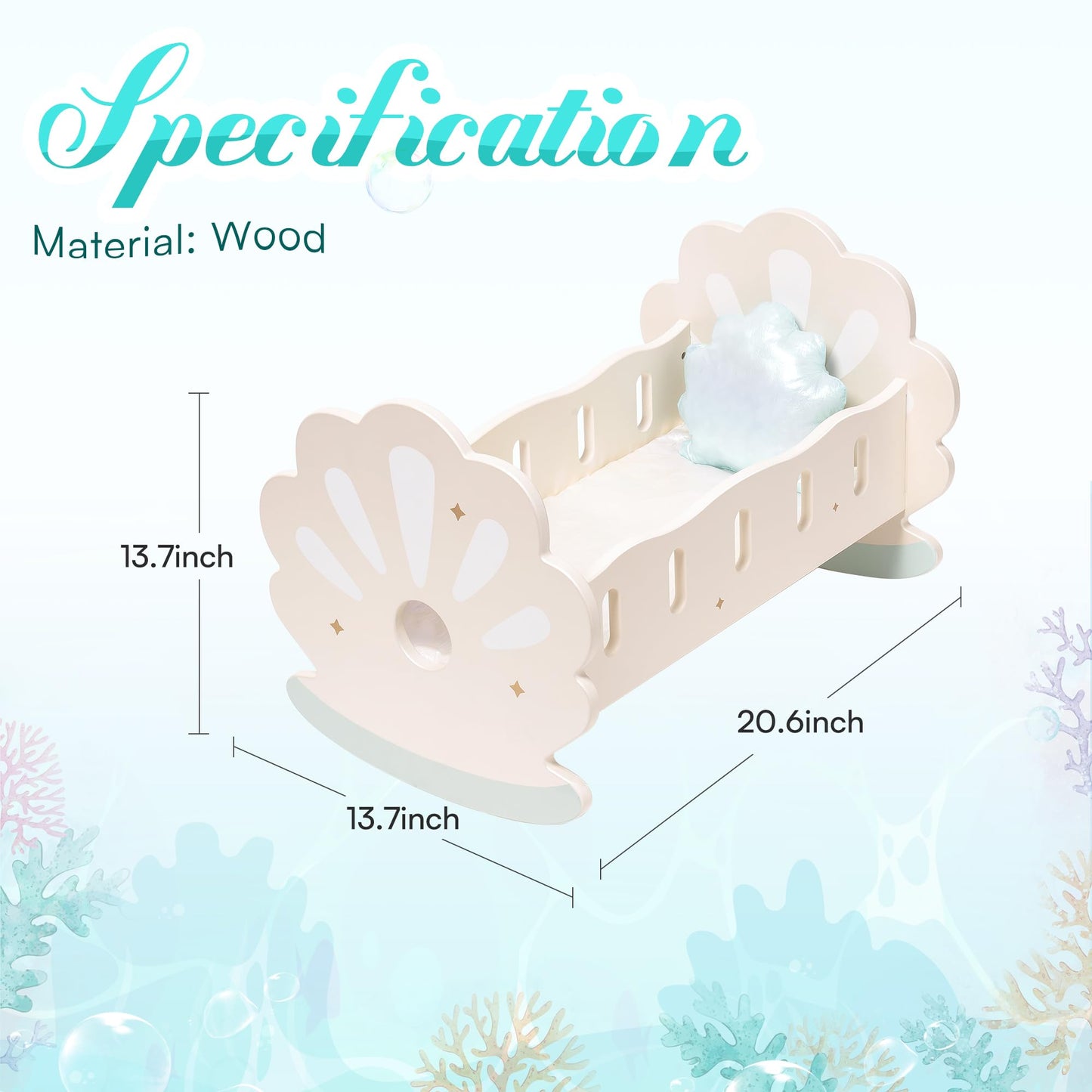Montessori Baby Doll Rocking Bed – Nurturing Role Play & Practical Life Skills (Ages 4–8)