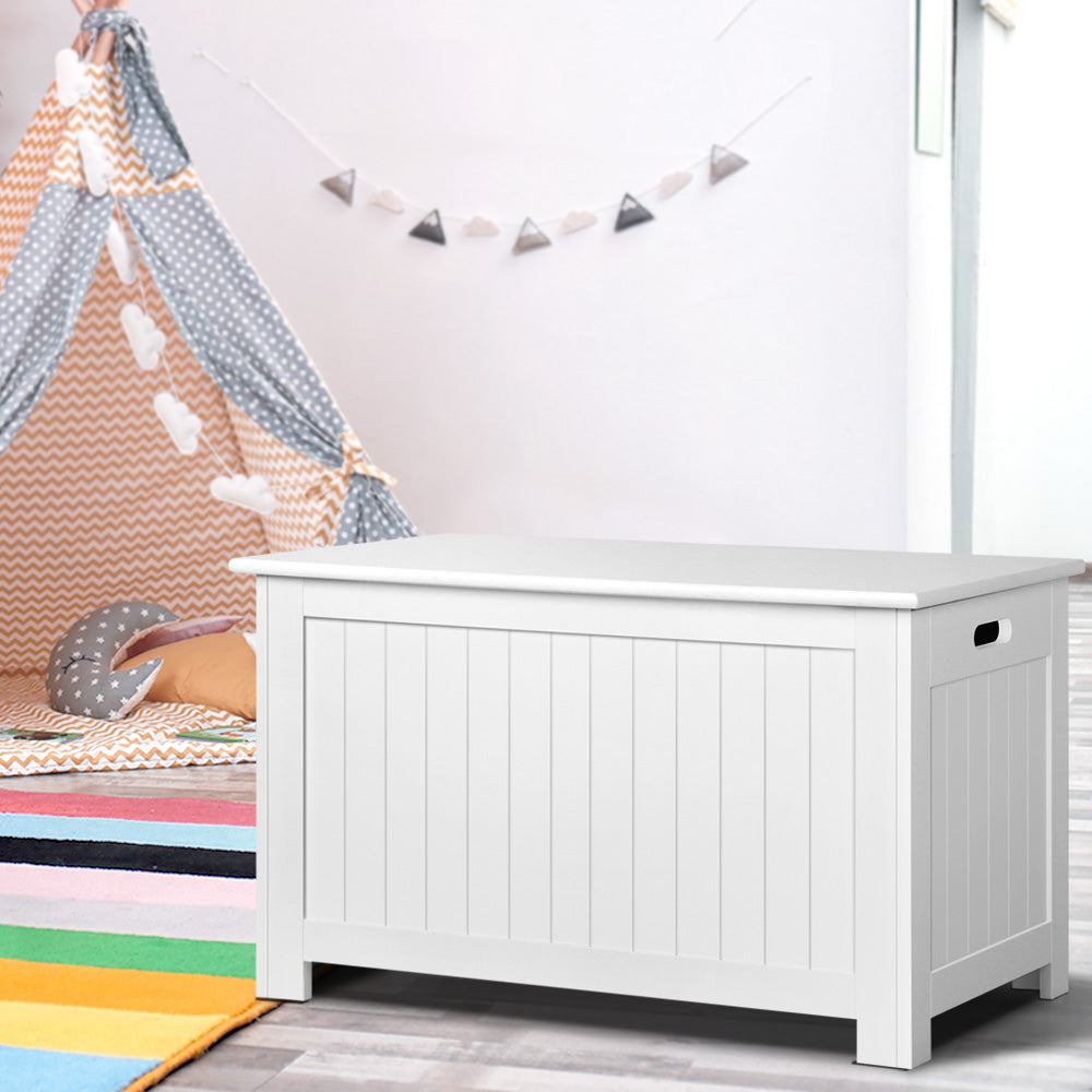 Montessori Kids Wooden Toy Box Storage Chest for Playroom & Bedroom