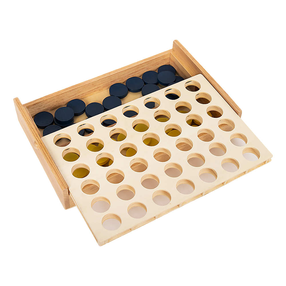 Wooden 4 In A Row Board Game for Kids & Families
