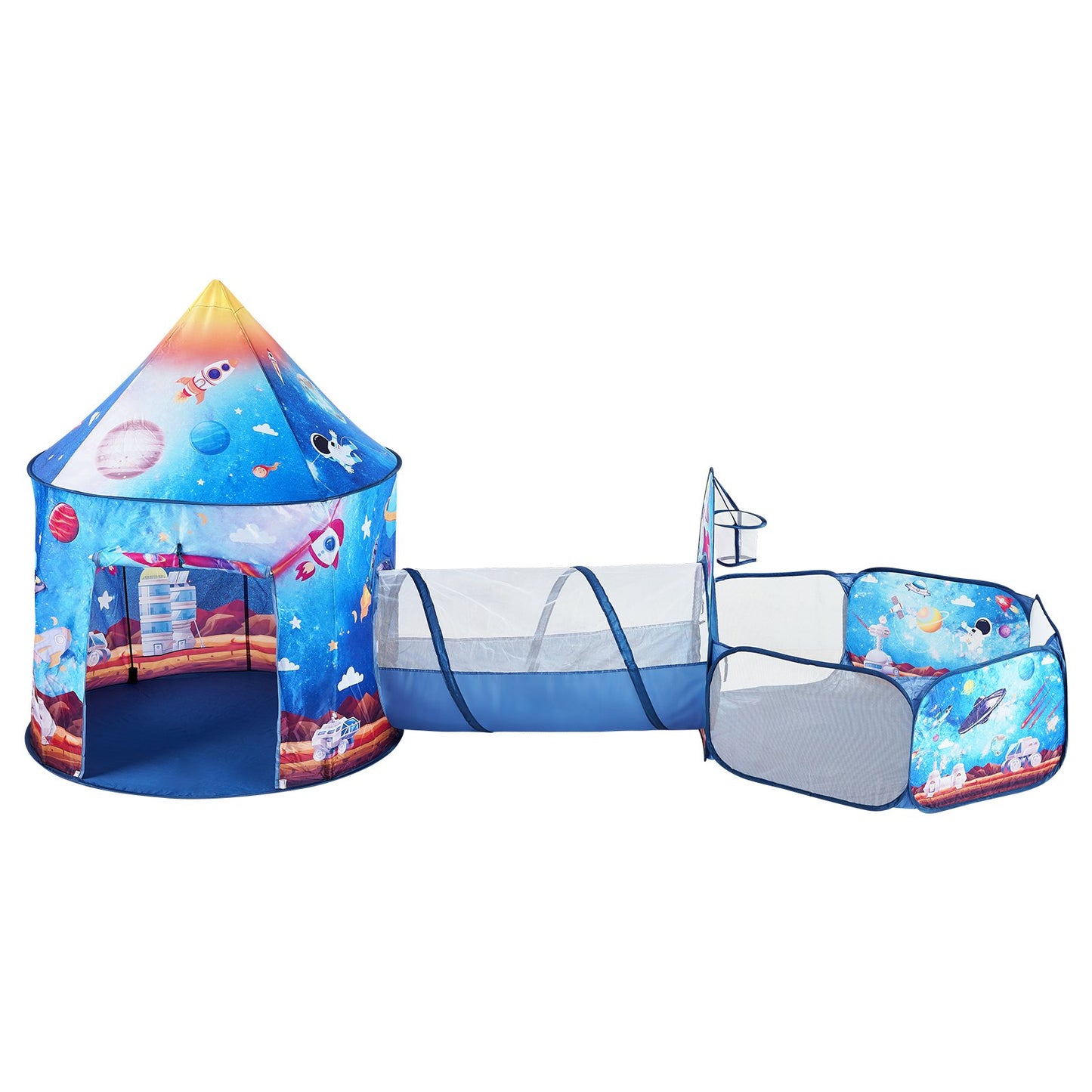 Kids 3-in-1 Play Tent Tunnel Set Indoor Outdoor Pop Up Crawl Tent for Toddlers