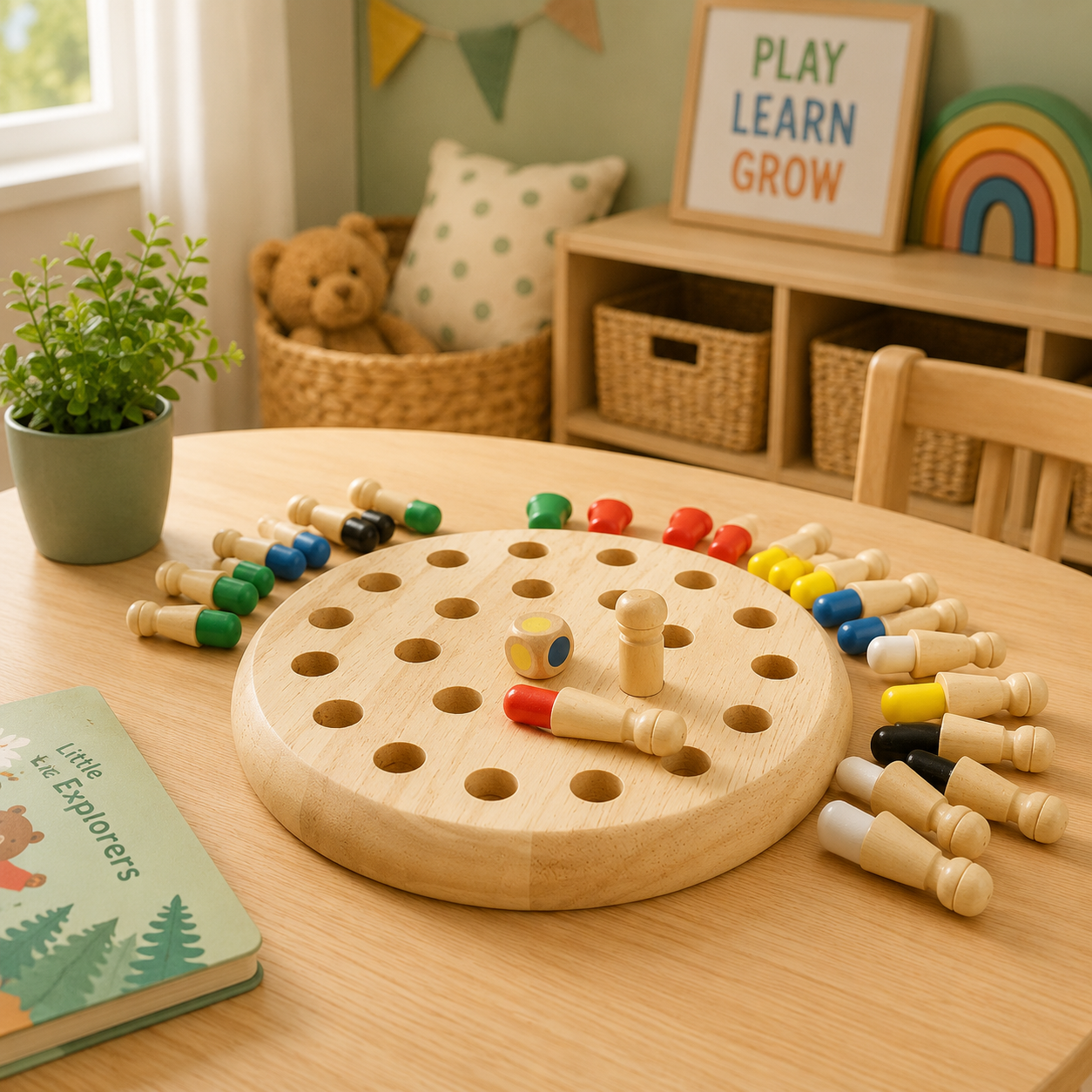 Montessori Wooden Bead Sorting & Fine Motor Board | Educational Sensory Toy