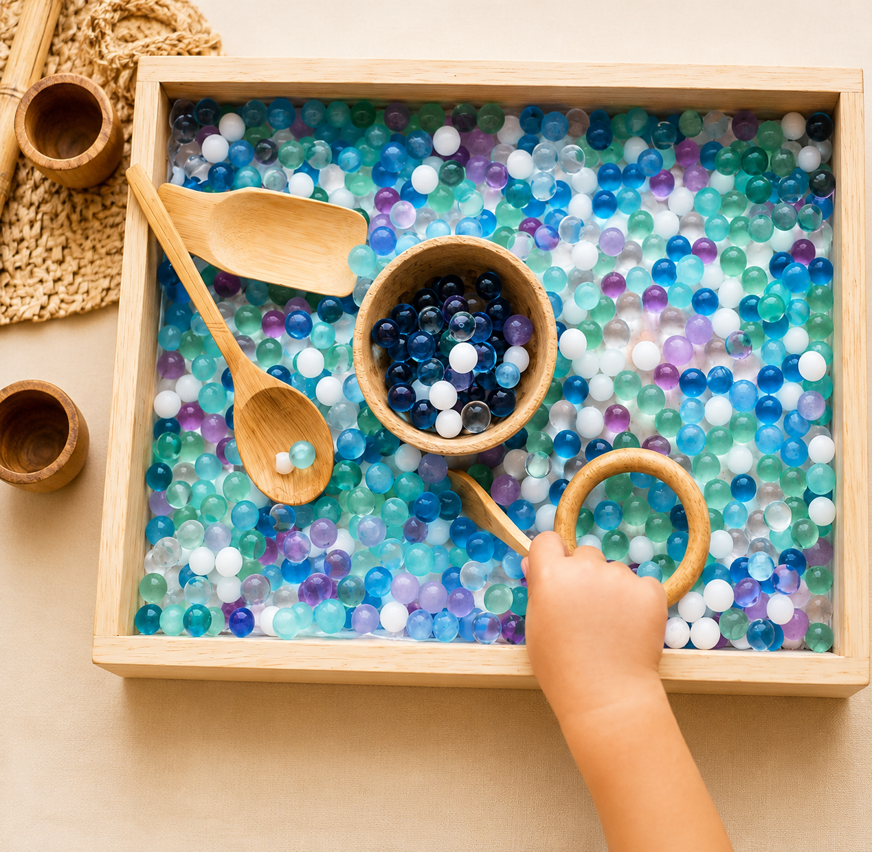 Montessori Sand Tray – Sensory Play & Early Writing Tray for Kids