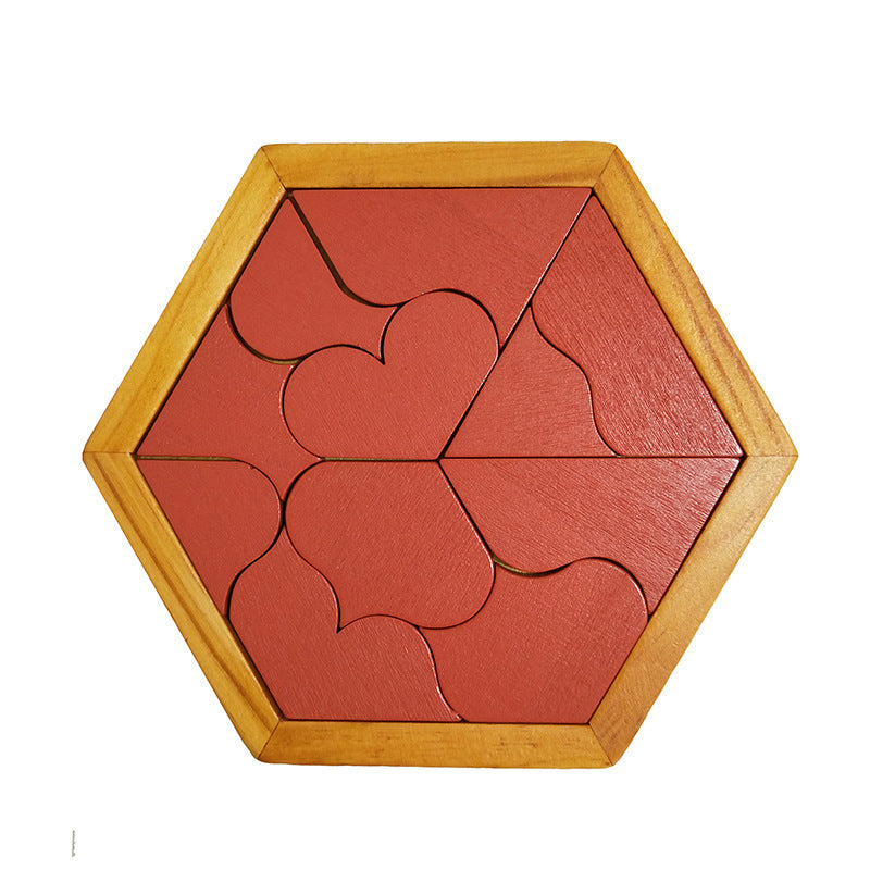 Montessori Wooden Geometric Puzzle – Cognitive & Spatial Skills Toy (Ages 3–4)