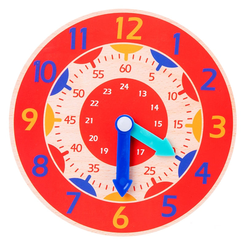 Montessori Wooden Learning Clock – Time Telling & Numeracy Development (Ages 4–8 Years)
