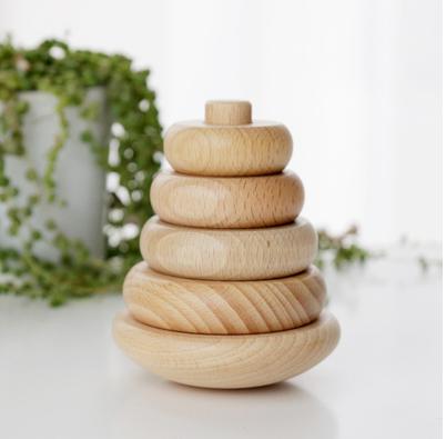 Montessori Wooden Stacking Ring Set – Cognitive & Fine Motor Development (Ages 1–3 Years)