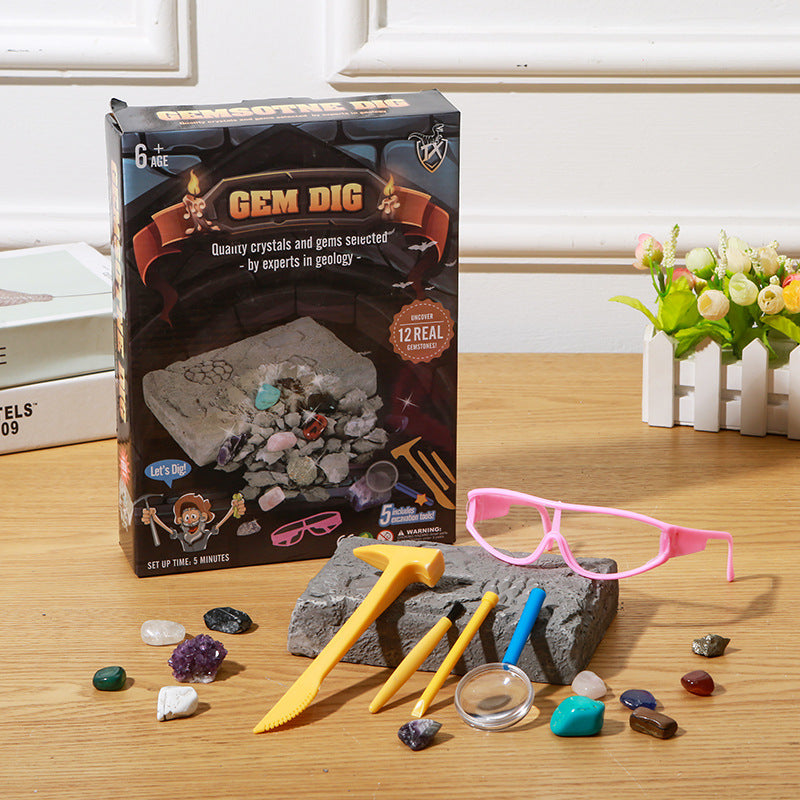 STEM Gem Digging Discovery Kit – Hands-On Geology & Science Exploration (Ages 5–8 Years)