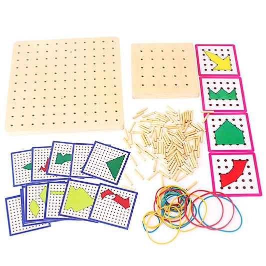 Montessori Geoboard Sensory Set – Fine Motor, Visual-Spatial & Calming Pattern Play (Ages 2–6+)