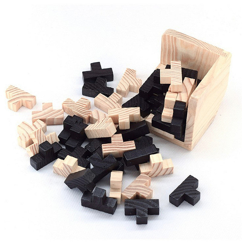 Wooden 3D Cube Puzzle – STEM Cognitive Development Brain Teaser (Ages 6–8)
