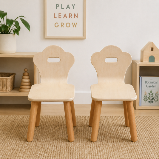 Manor Kids Wooden Chairs Set of 2 | Montessori Style Chairs
