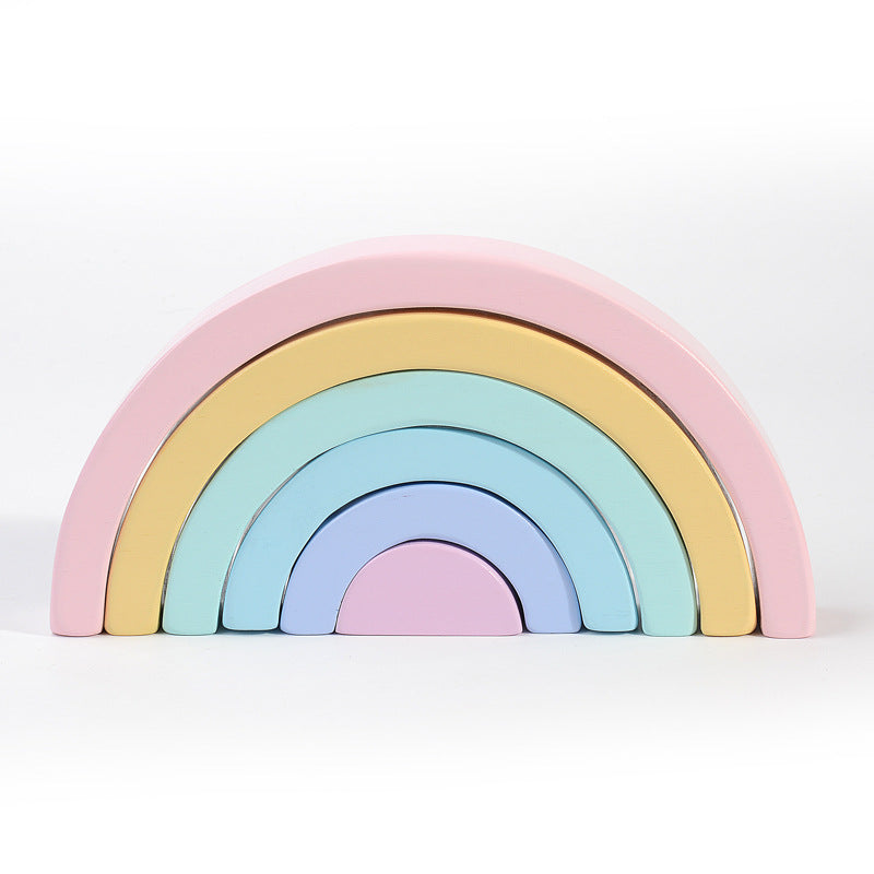 Montessori Rainbow Stacking Puzzle – Cognitive & Fine Motor Builder (Ages 2–4)