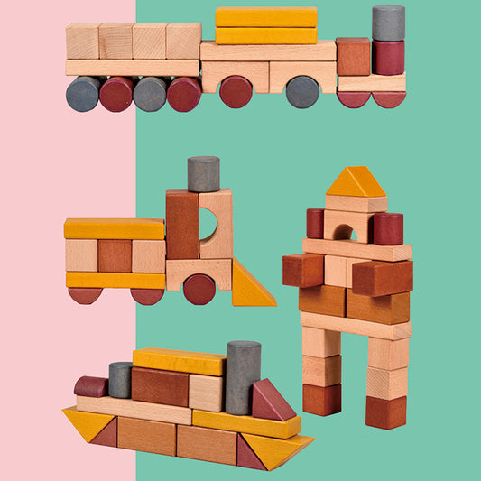 Wooden Building Block Set – Fine Motor & Cognitive Skills Builder (Ages 3–6)