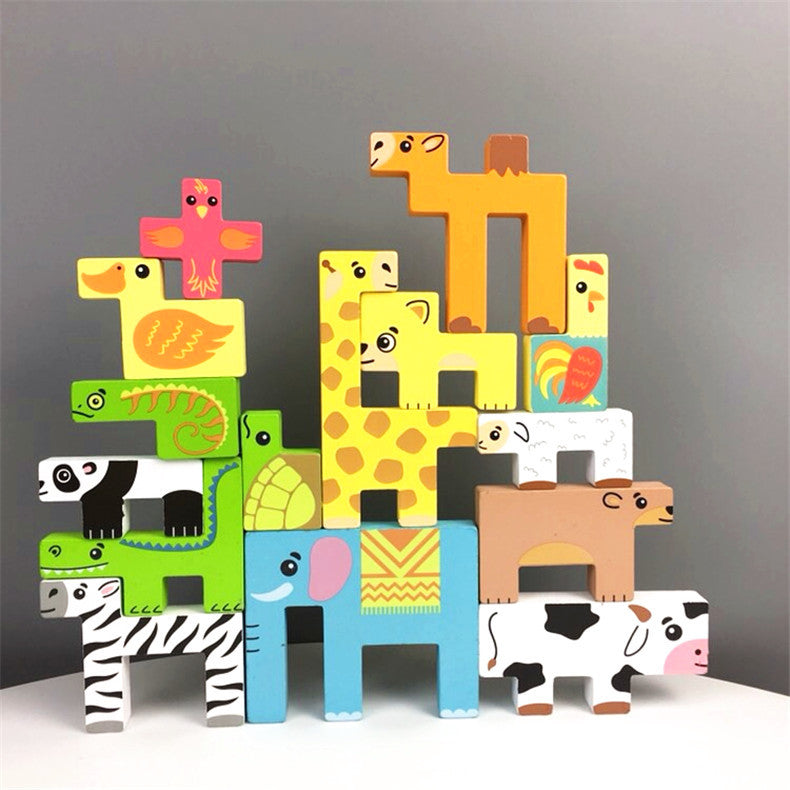 Montessori Animal Block Puzzle – Cognitive Development & Problem-Solving Toy (Ages 4–6)
