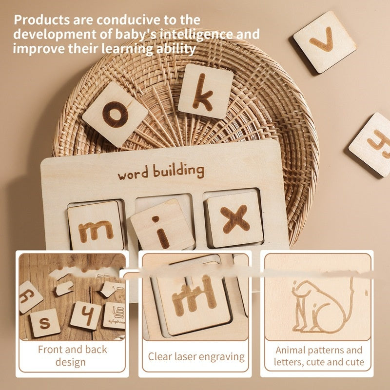 Montessori Word Building Phrase Board – Early Literacy & Language Development (Ages 4–6+)