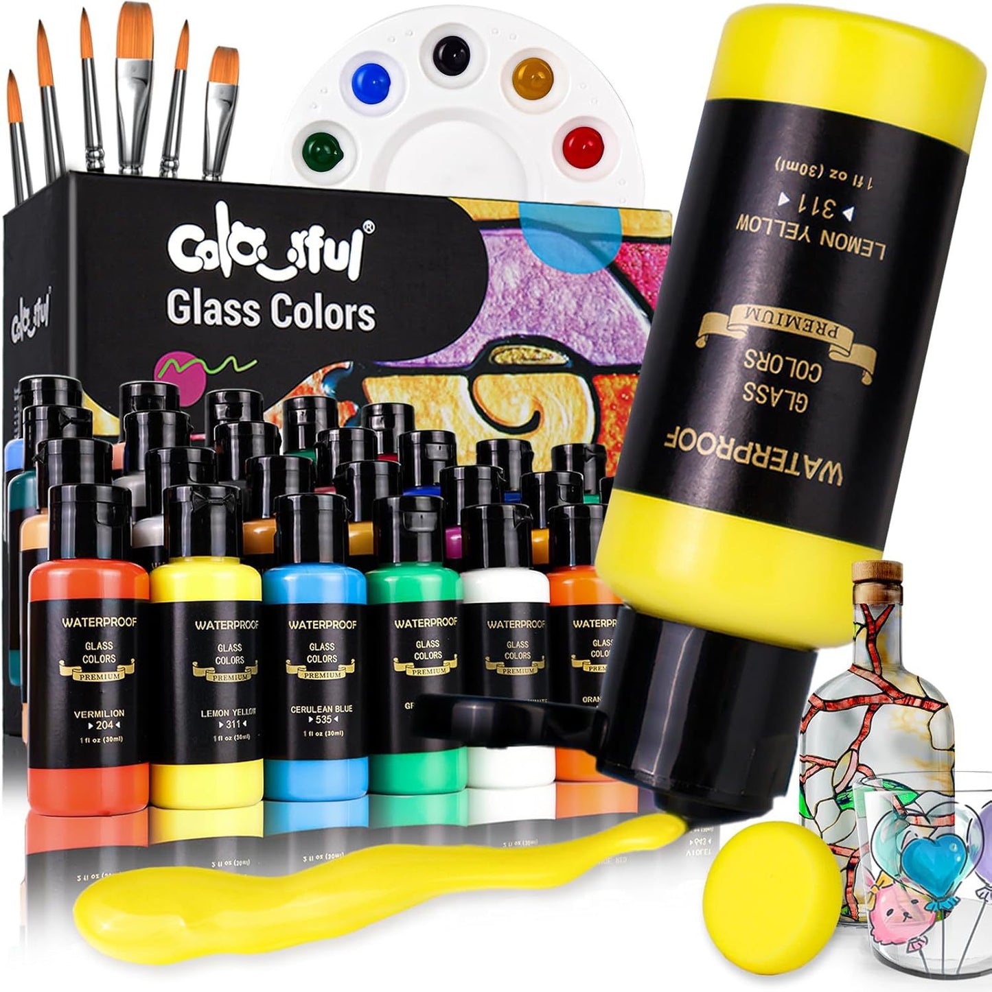 Cailefu Professional Glass & Textile Paint Sets (Ages 7–8+)