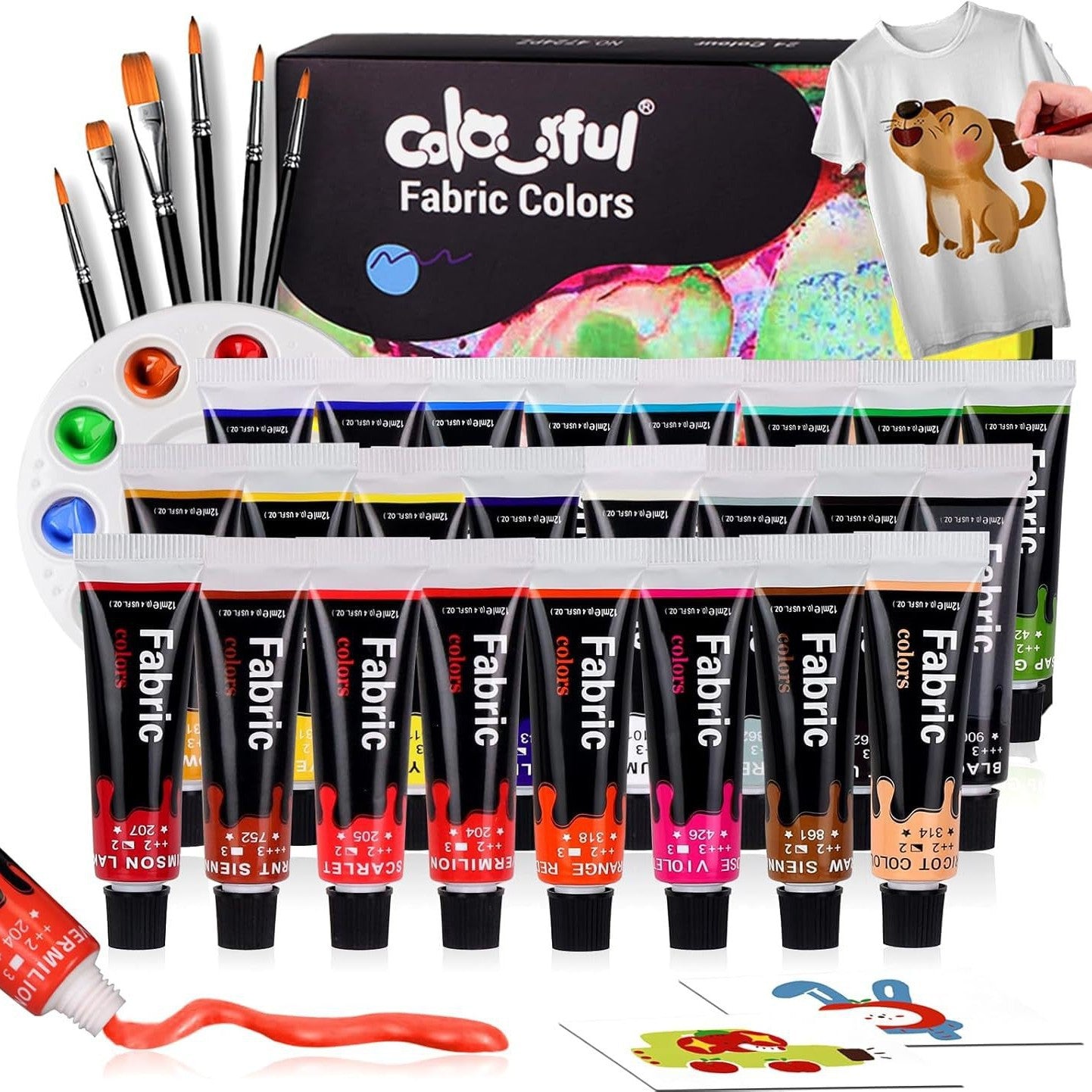 Cailefu Professional Glass & Textile Paint Sets (Ages 7–8+)