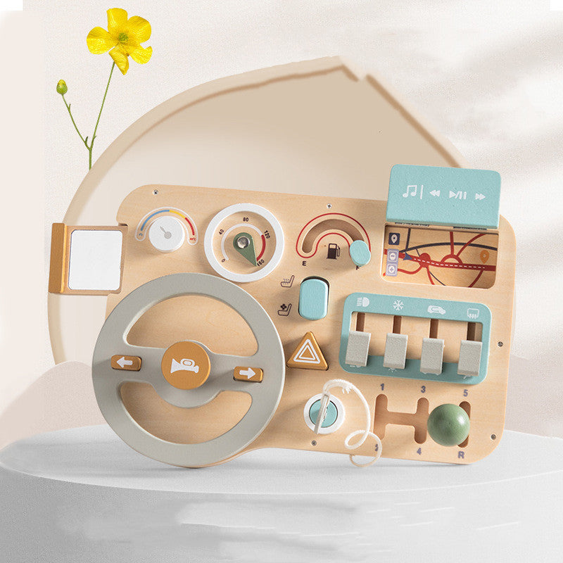 Children's Montessori Early Education Simulation Steering Wheel Busy Board