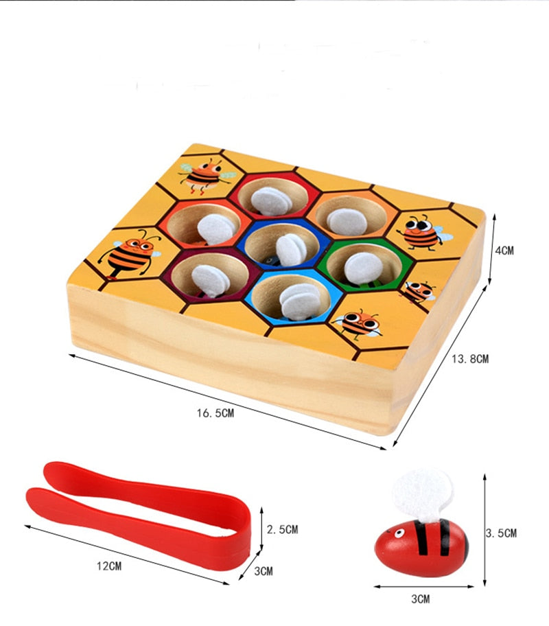 Montessori Bee Sorting & Matching Game – Fine Motor Coordination & Cognitive Development (Ages 3–6)