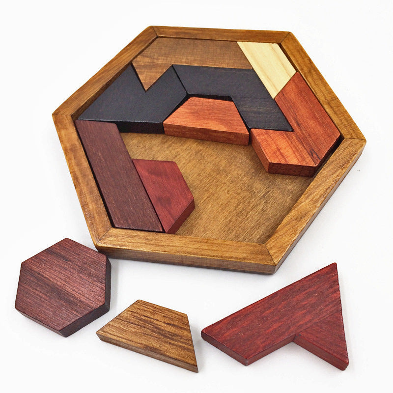 Montessori Wooden Geometric Puzzle – Cognitive & Spatial Skills Toy (Ages 3–4)