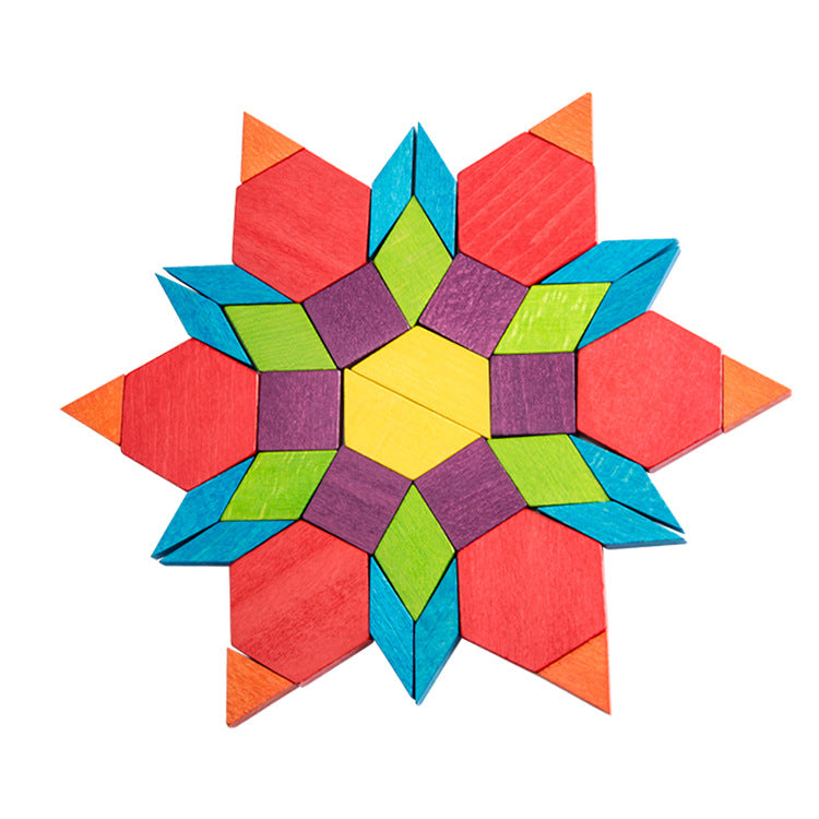 Montessori Wooden Pattern Blocks Set – Fine Motor, Sensory & Cognitive Development (Ages 3–6+ Years)