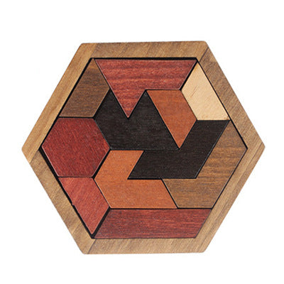 Montessori Wooden Geometric Puzzle – Cognitive & Spatial Skills Toy (Ages 3–4)