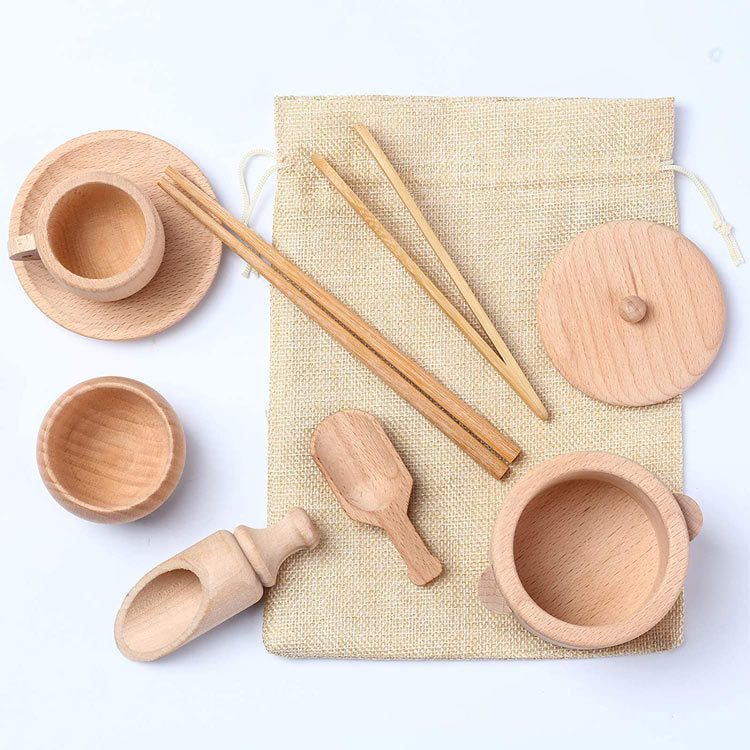 Montessori Practical Life Wooden Kitchen Set – Imaginative Play & Life Skills Development (Ages 3–8 Years)