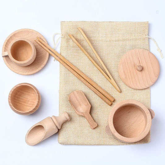 Montessori Practical Life Wooden Kitchen Set – Imaginative Play & Life Skills Development (Ages 3–8 Years)