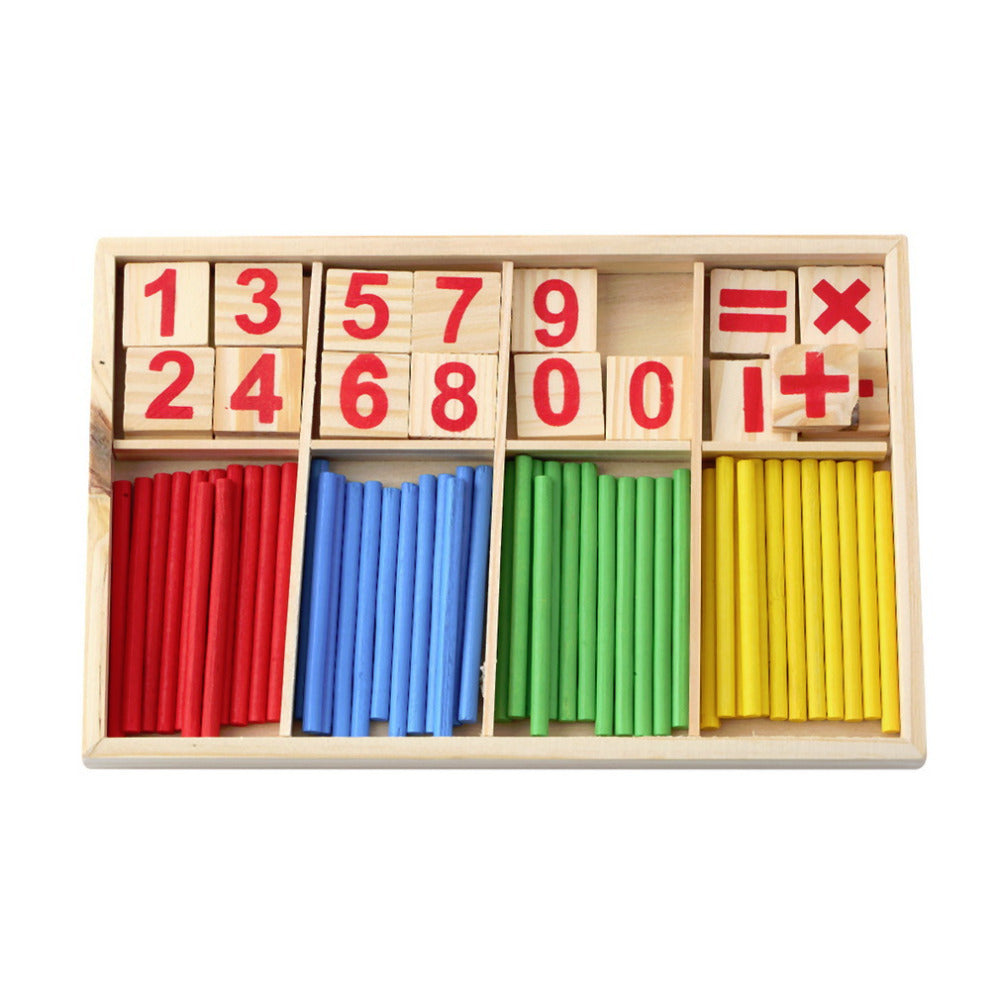 Montessori Counting Rod Math Set – Addition, Subtraction & Multiplication Mastery (Ages 5–8+)