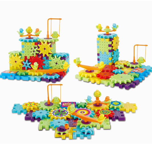 Mechanical Gear Block Building Set – Fine Motor, Sensory & Cognitive Development Toy (Ages 4–6)