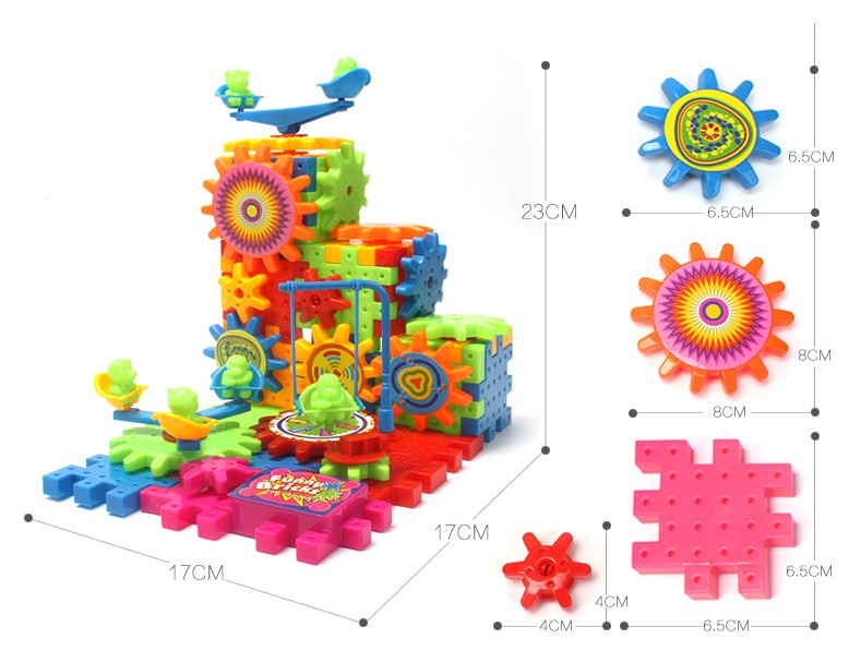 Mechanical Gear Block Building Set – Fine Motor, Sensory & Cognitive Development Toy (Ages 4–6)
