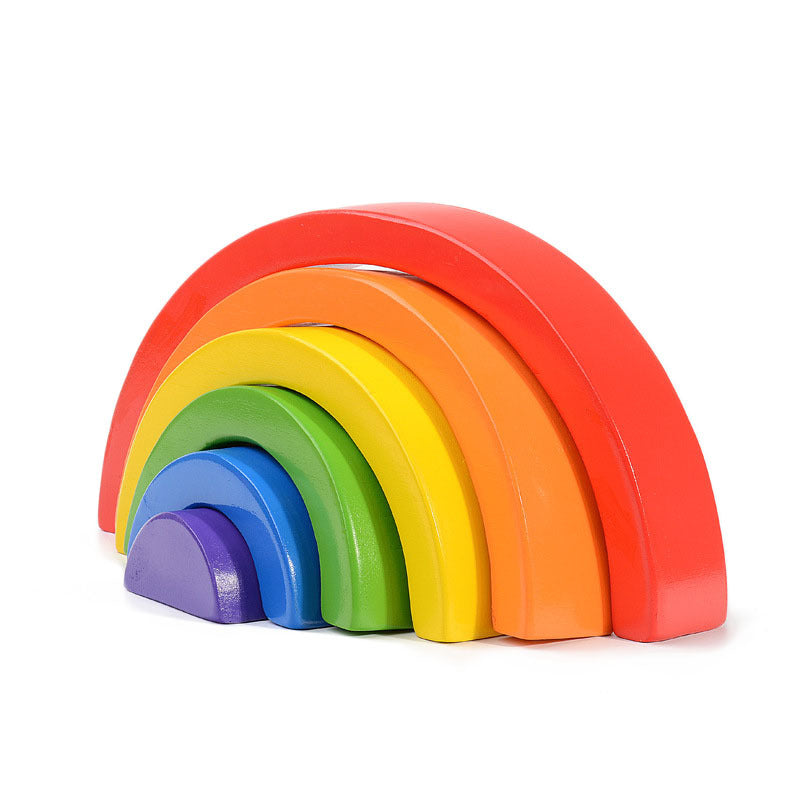 Montessori Rainbow Stacking Puzzle – Cognitive & Fine Motor Builder (Ages 2–4)