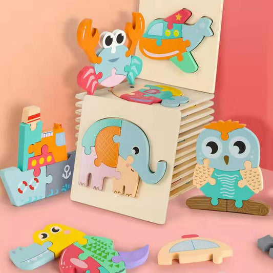 Wooden Puzzle Set – Cognitive & Fine Motor Development (Ages 18 Months–3 Years)