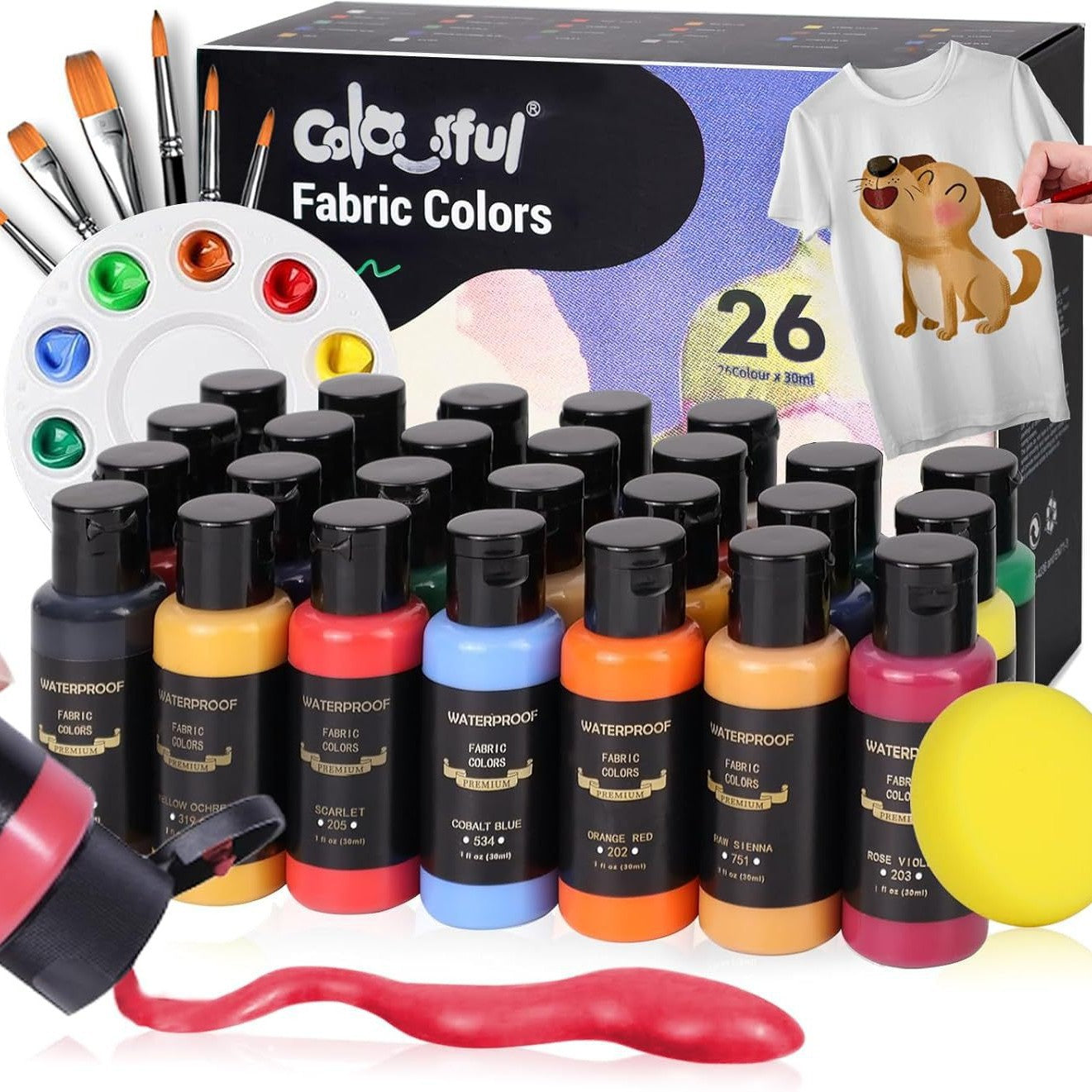 Cailefu Professional Glass & Textile Paint Sets (Ages 7–8+)