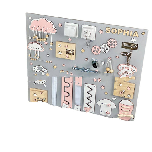 Montessori Busy Board – Fine Motor, Sensory & Cognitive Development (Ages 1–4+)