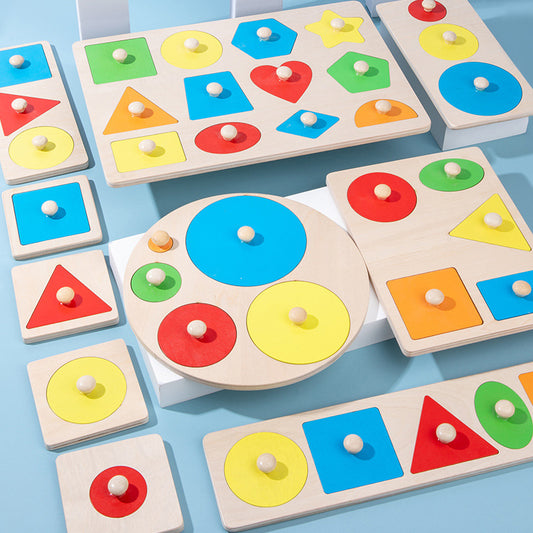 Montessori Geometric Puzzle Set – Cognitive, Sensory & Fine Motor Development (Ages 2–4)