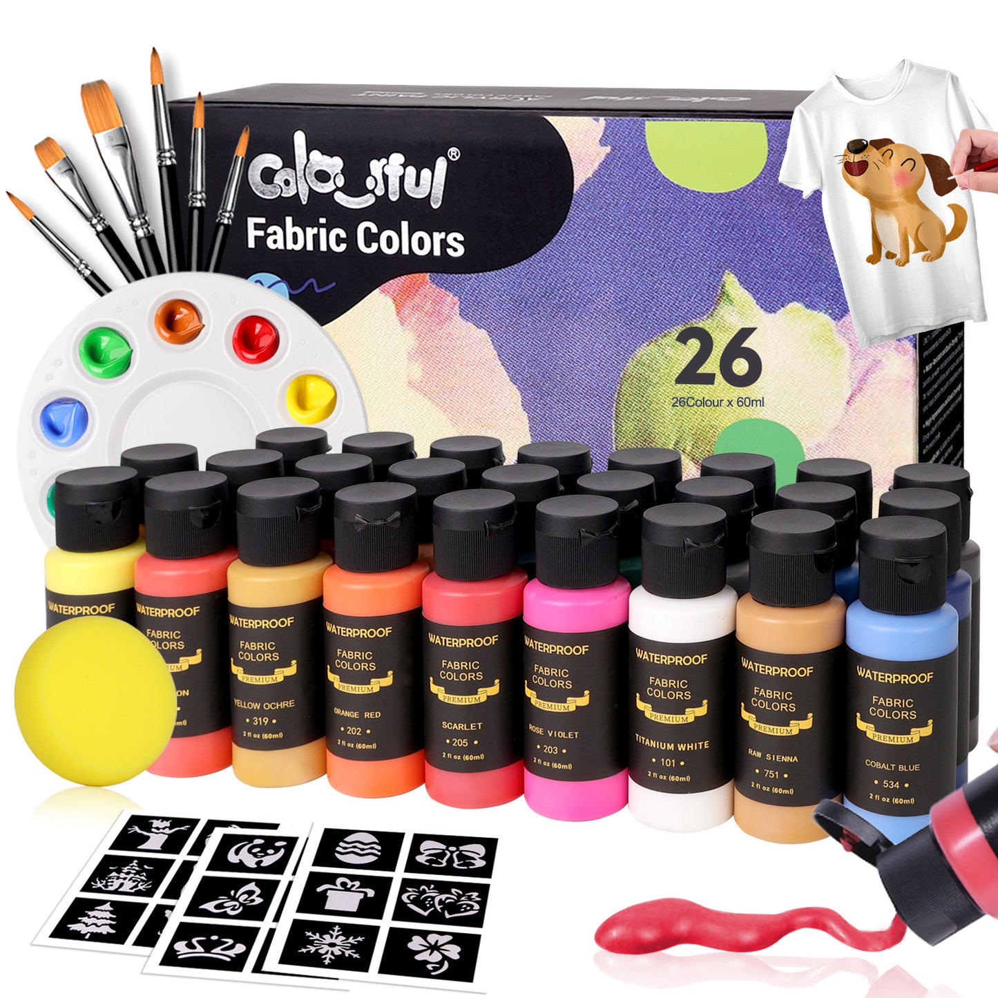 Cailefu Professional Glass & Textile Paint Sets (Ages 7–8+)