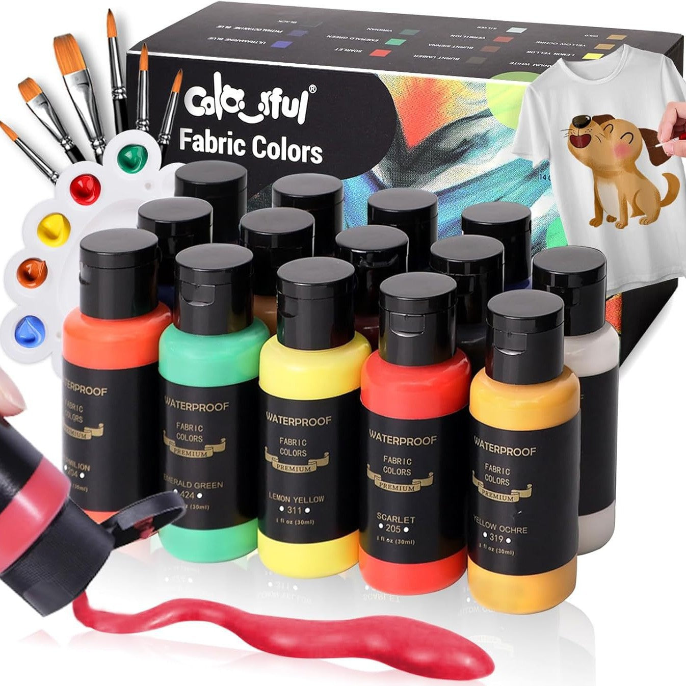 Cailefu Professional Glass & Textile Paint Sets (Ages 7–8+)