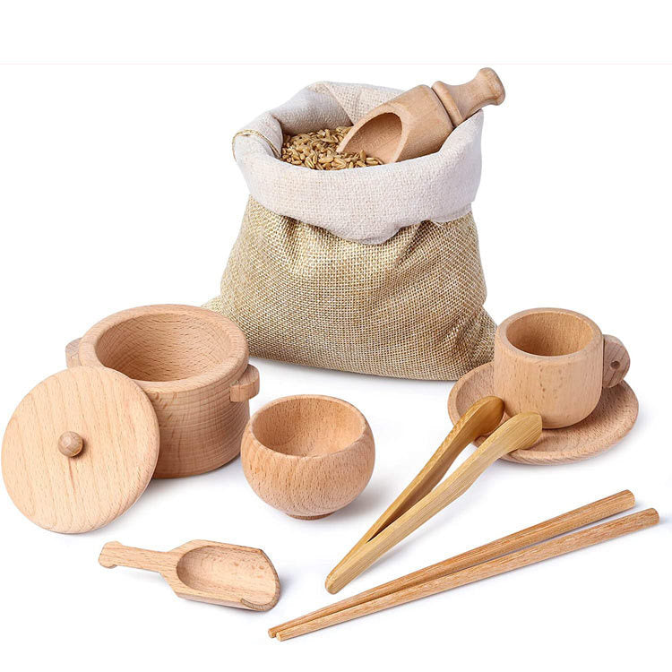 Montessori Practical Life Wooden Kitchen Set – Imaginative Play & Life Skills Development (Ages 3–8 Years)