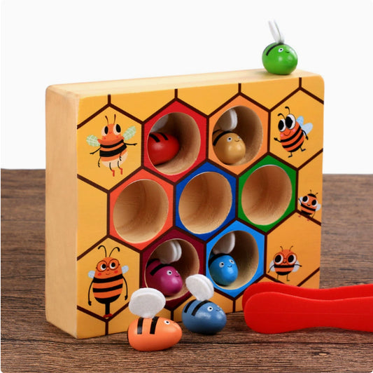 Montessori Bee Sorting & Matching Game – Fine Motor Coordination & Cognitive Development (Ages 3–6)