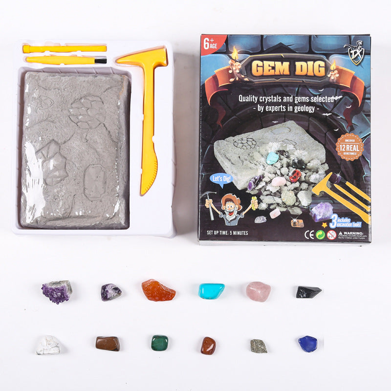 STEM Gem Digging Discovery Kit – Hands-On Geology & Science Exploration (Ages 5–8 Years)