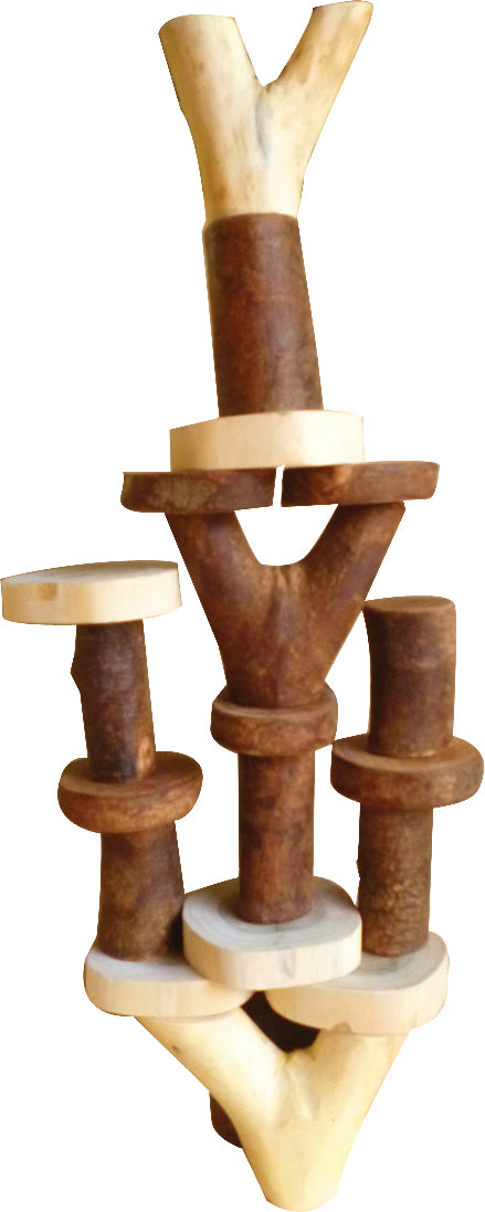 Qtoys Wooden Balancing Tree Stacking Game for Kids – Natural Timber Logic Toy