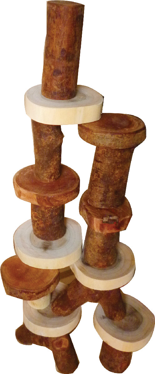 Qtoys Wooden Balancing Tree Stacking Game for Kids – Natural Timber Logic Toy