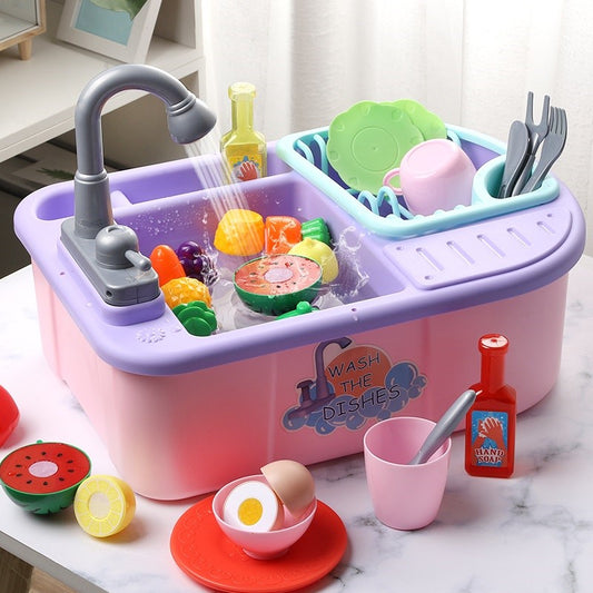 Pretend Electric/manual Play Sink & Dishwashing Set – Practical Life Skills &amp; Role Play Builder (Ages 3–6)