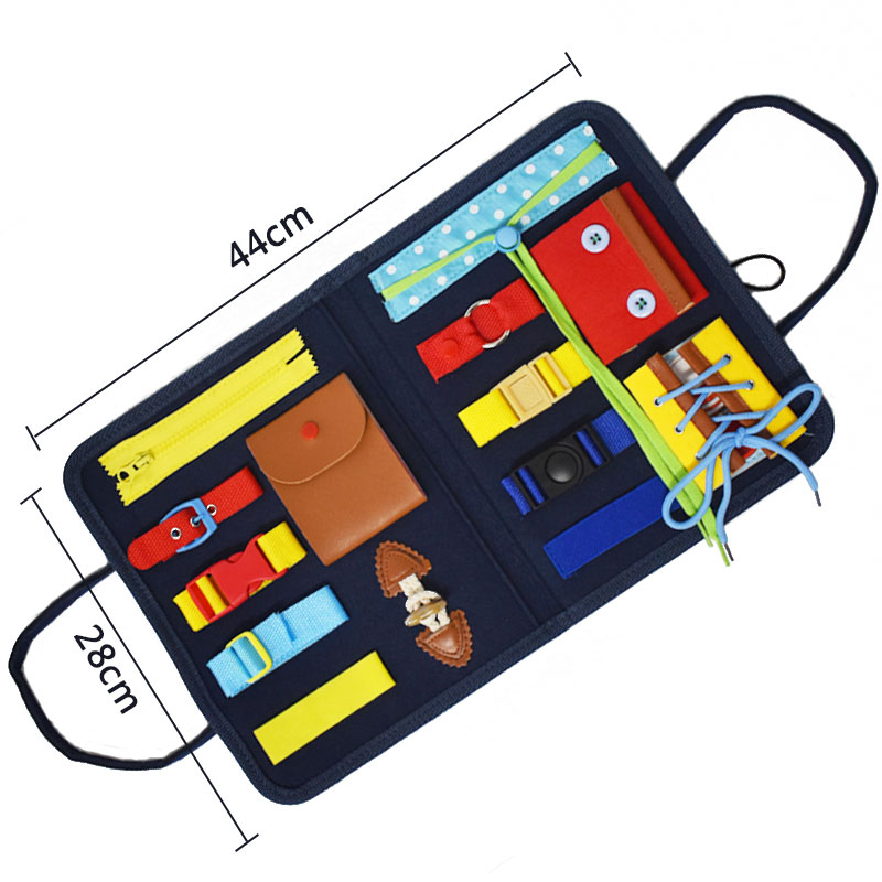 Practical Life Fine Motor Skills Board – Self-Dressing & Coordination Development (Ages 3–6+ Years)