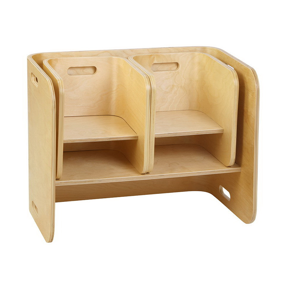 3PCS Kids Table and Chairs Set – Multifunctional Birch Plywood Storage Desk