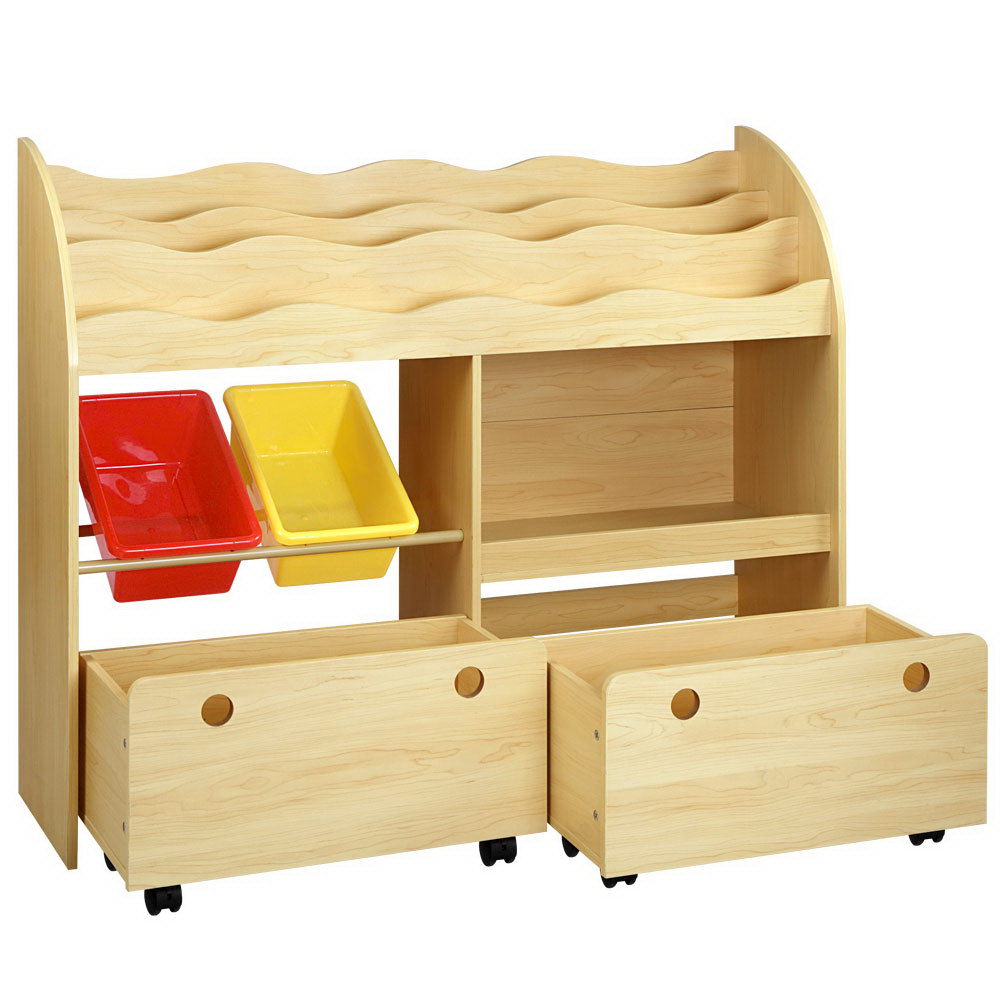 3-Tier Kids Bookshelf & Toy Storage Organiser with Drawers