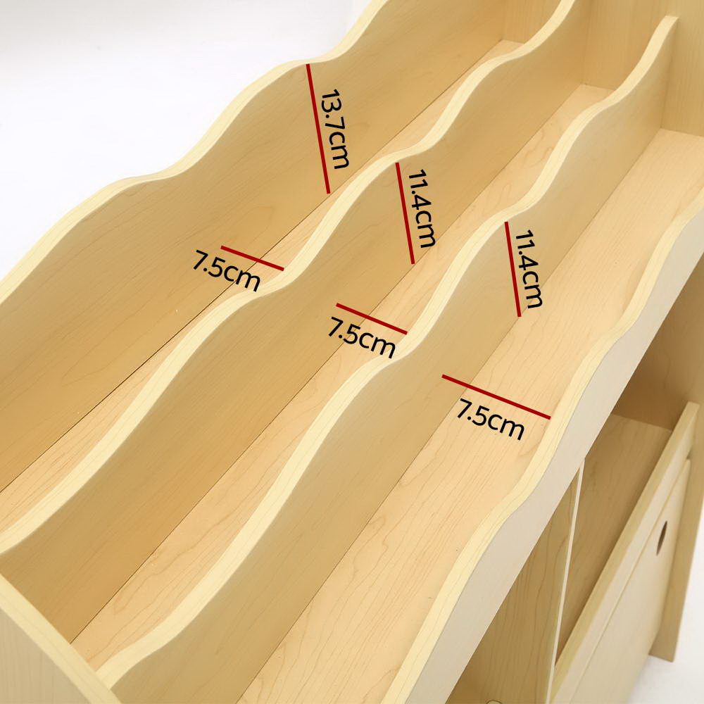 3-Tier Kids Bookshelf & Toy Storage Organiser with Drawers