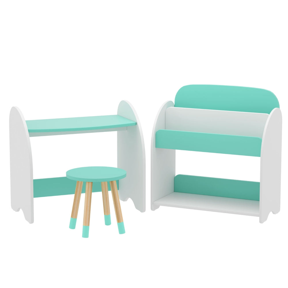 Kids Bookshelf Desk and Chair Set 2 in 1 Toy Storage Organiser