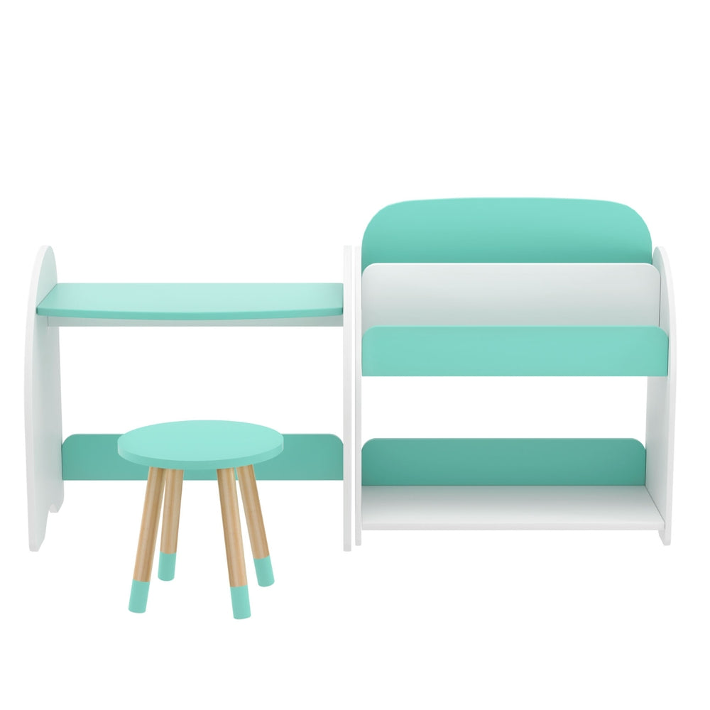 Kids Bookshelf Desk and Chair Set 2 in 1 Toy Storage Organiser