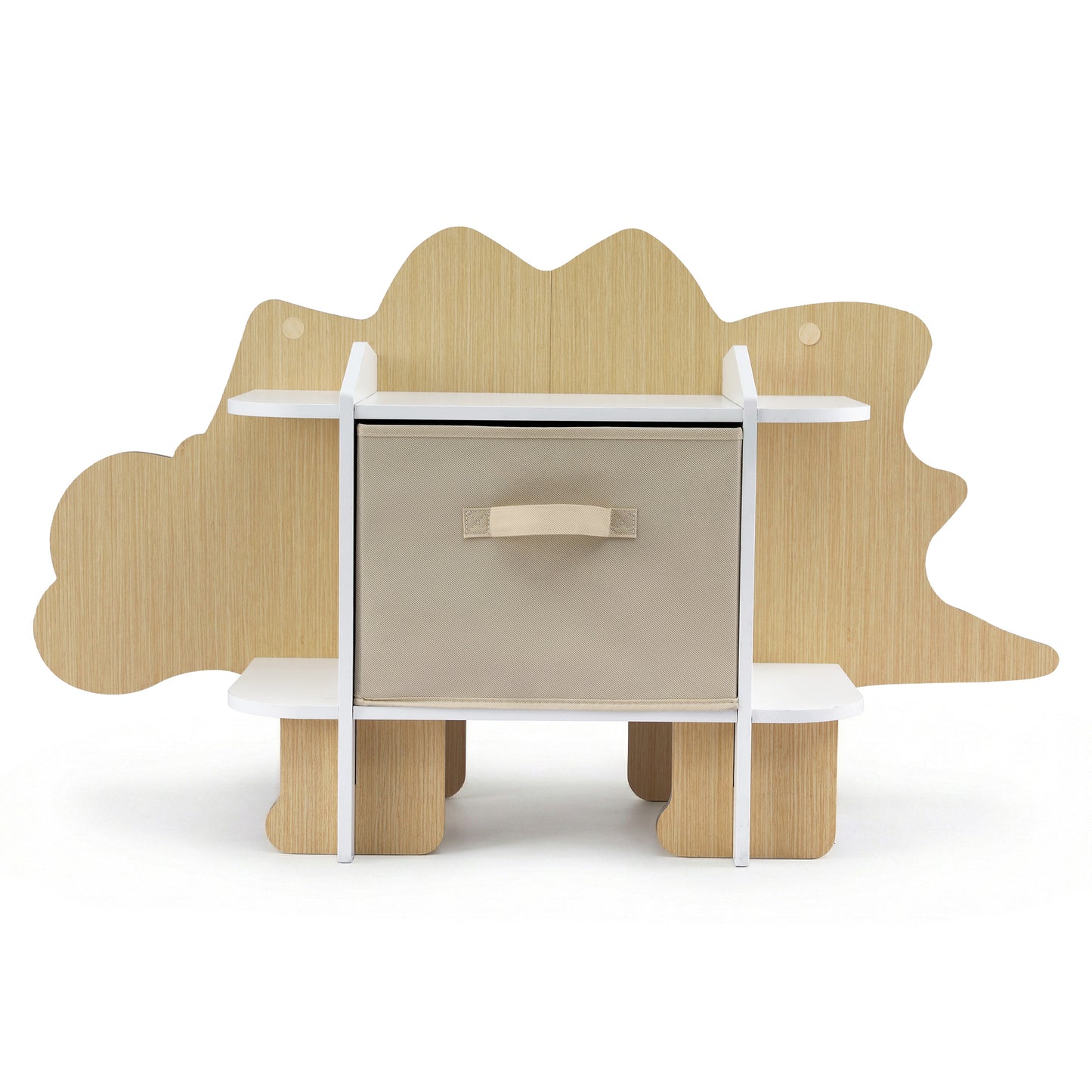 Dinosaur Kids Bookshelf 2 Tier Toy Storage Bookcase with Drawer